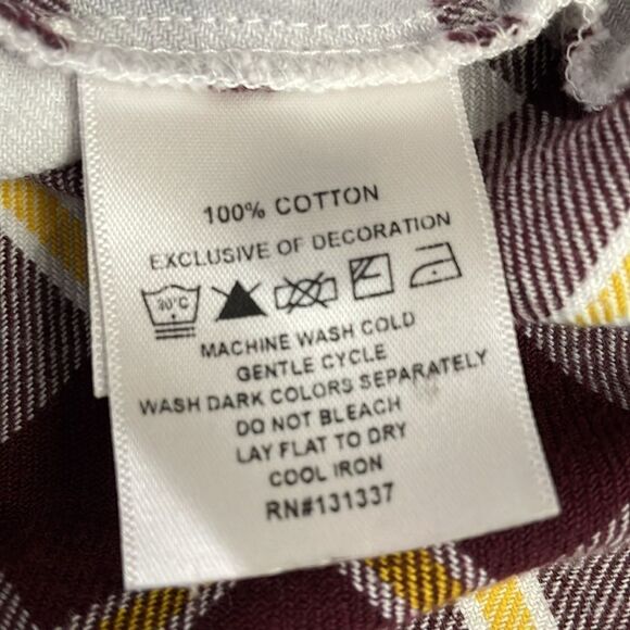 UG APPAREL Women’s 2X Boyfriend Plaid Flannel Button Down Shirt Arizona State - Picture 9 of 10